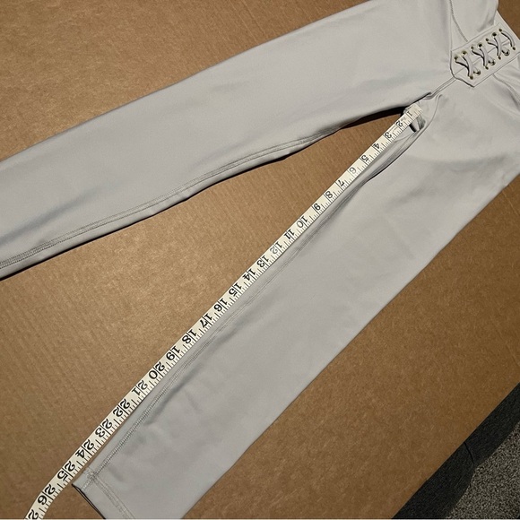 We Wore What light grey leggings with mock lace up detail, size S/P NWOT - Picture 8 of 12